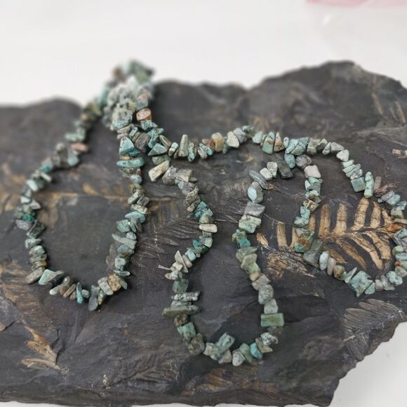 One Strand Raw Turquoise Beads - Picture 3 of 8